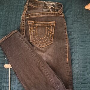 True Religion Women's Dark Gray Skinny Jeans